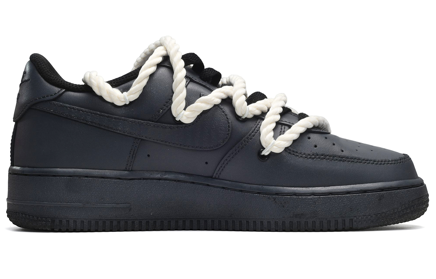 Order 나이키 에어포스 1 '07 메탈릭 하트 블랙-블루 (커스텀) CW2288-001(TeamE-男款金属心黑蓝)