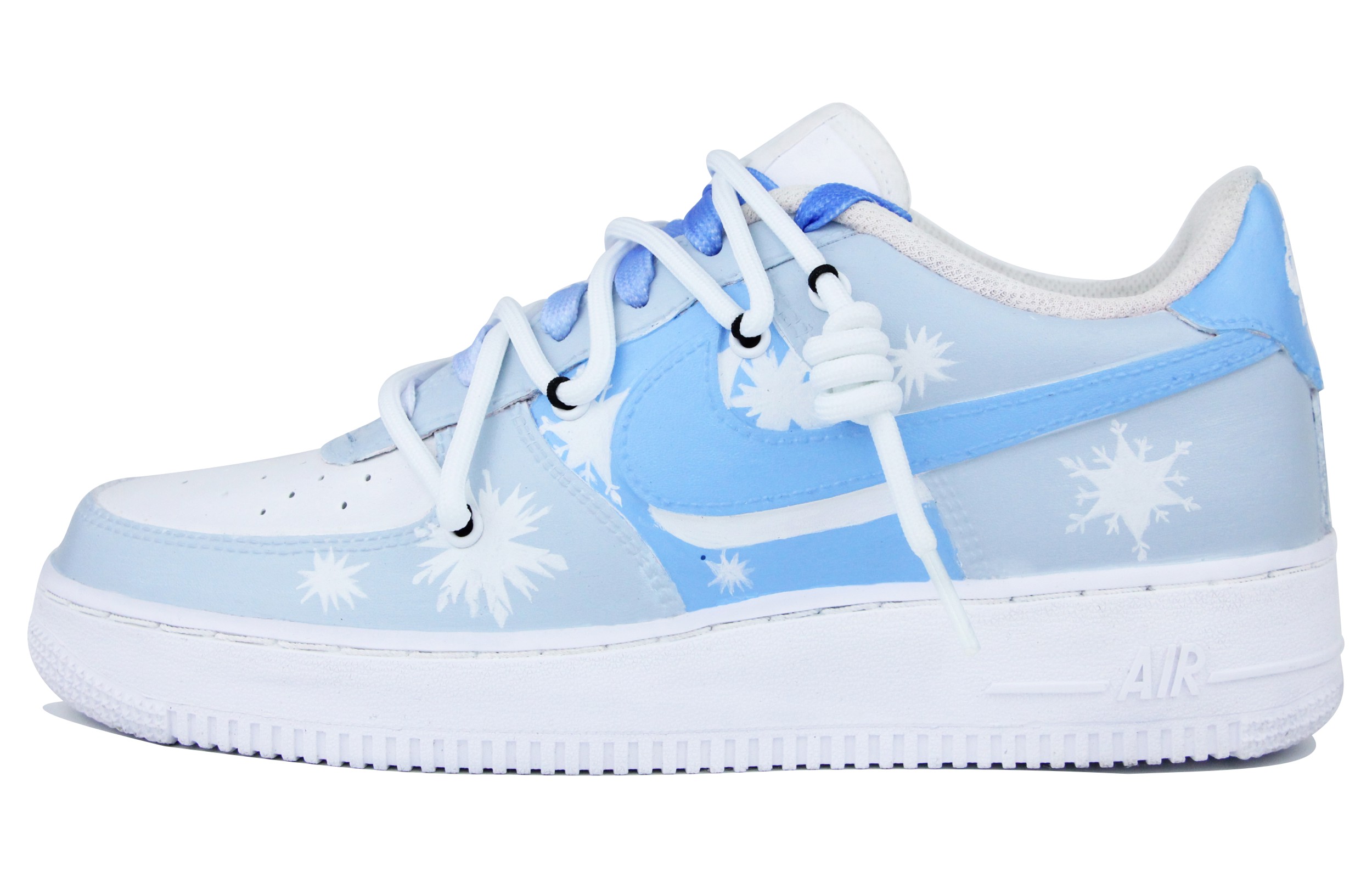 Order 【定制球鞋】 Nike Air Force 1 Low `07 空軍一號 學生藍系列 雪花 解構 低幫 板鞋 男款 藍白