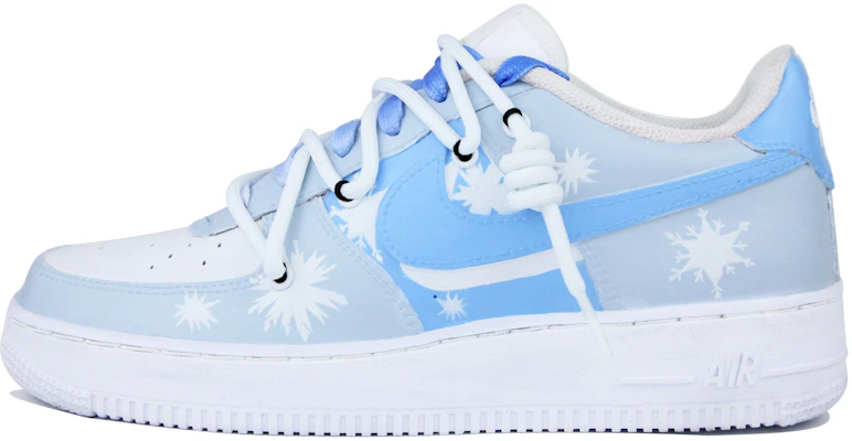 【定制球鞋】 Nike Air Force 1 Low `07 空軍一號 學生藍系列 雪花 解構 低幫 板鞋 男款 藍白 Order 【定制球鞋】 Nike Air Force 1 Low `07 空軍一號 學生藍系列 雪花 解構 低幫 板鞋 男款 藍白