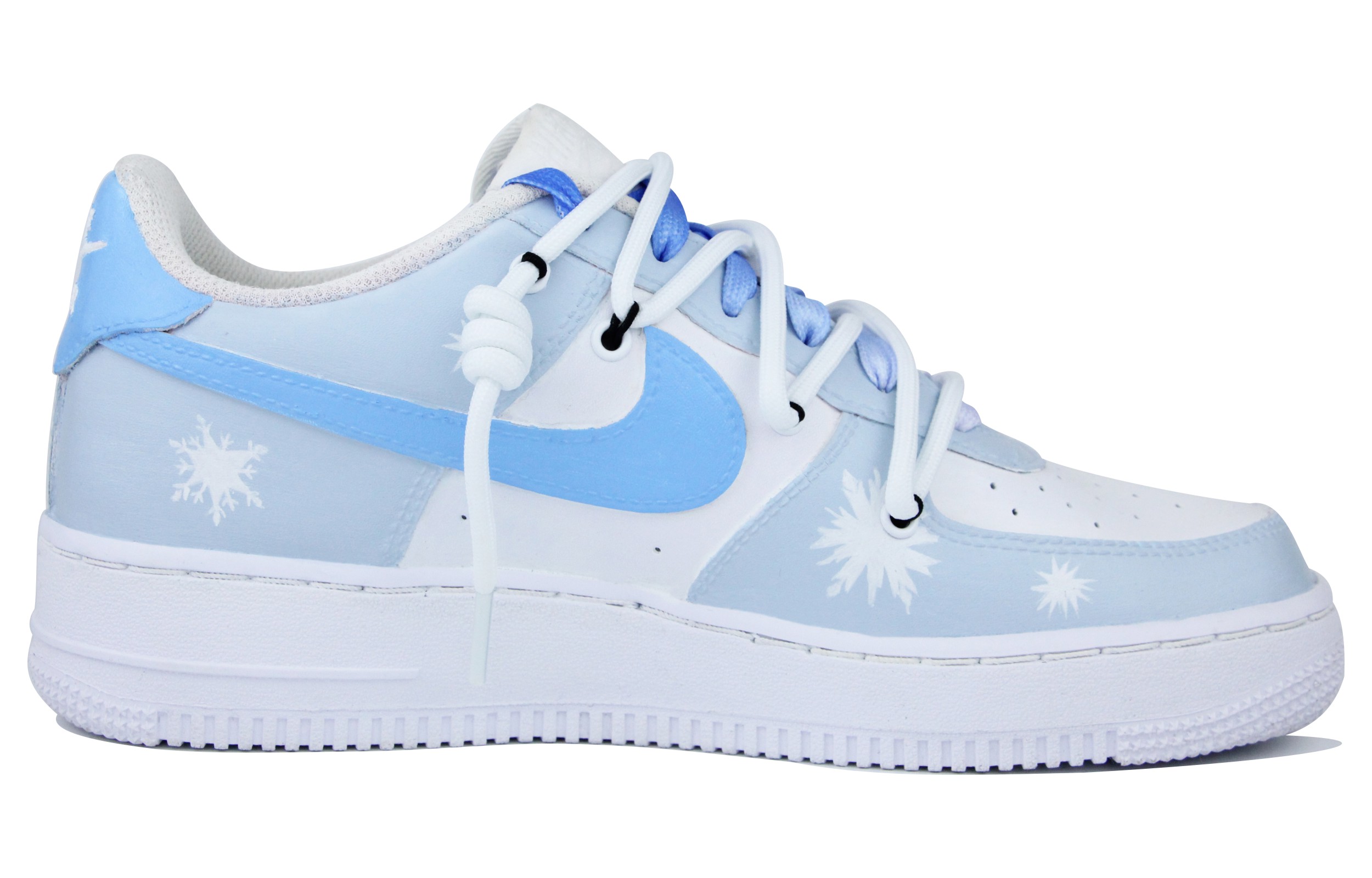 Lookbook 【定制球鞋】 Nike Air Force 1 Low `07 空軍一號 學生藍系列 雪花 解構 低幫 板鞋 男款 藍白
