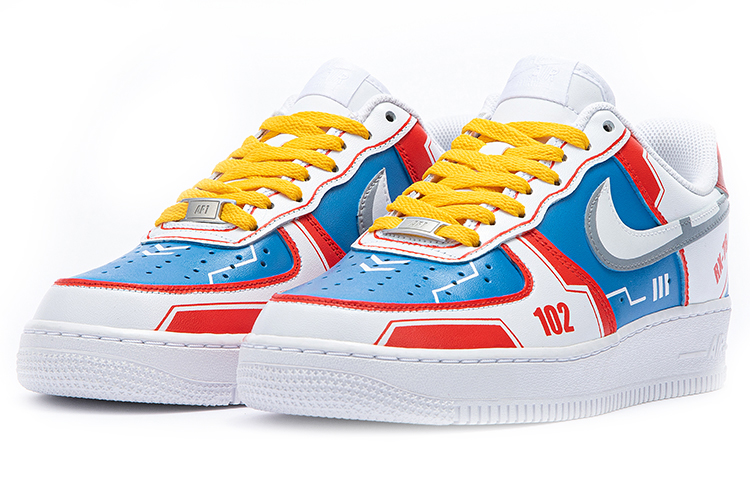 Lookbook [カスタムシューズ] ナイキ エア フォース 1 '07 ロー 'ワイルドクレーン メカニック レッド ホワイト ブルー' CW2288-111(TeamB-男款机械风白红蓝)