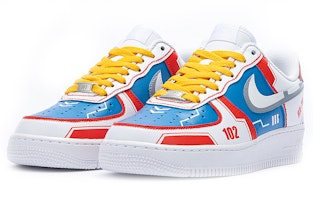 【定制球鞋】Nike Air Force1 07 Low 空軍一號 野鶴製造 低幫 遊戲主題 機械風 板鞋 男款 紅白藍 Lookbook 【定制球鞋】Nike Air Force1 07 Low 空軍一號 野鶴製造 低幫 遊戲主題 機械風 板鞋 男款 紅白藍