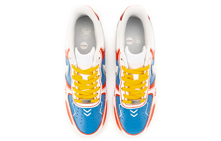 Shop [カスタムシューズ] ナイキ エア フォース 1 '07 ロー 'ワイルドクレーン メカニック レッド ホワイト ブルー' CW2288-111(TeamB-男款机械风白红蓝)