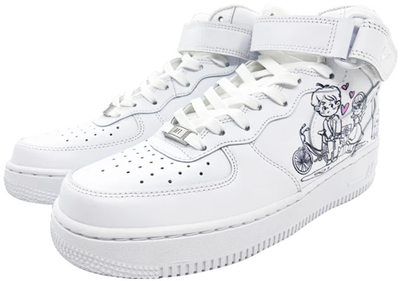 【カスタムシューズ】ナイキ エア フォース 1 '07 ミッド 'ホワイト ブラック' 315123-111(Team185- Shop 【カスタムシューズ】ナイキ エア フォース 1 '07 ミッド 'ホワイト ブラック' 315123-111(Team185-