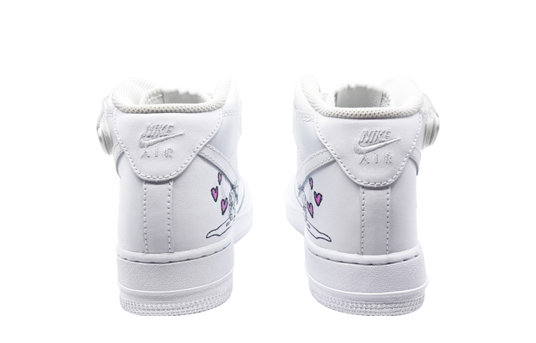 Details for 【カスタムシューズ】ナイキ エア フォース 1 '07 ミッド 'ホワイト ブラック' 315123-111（Team185-