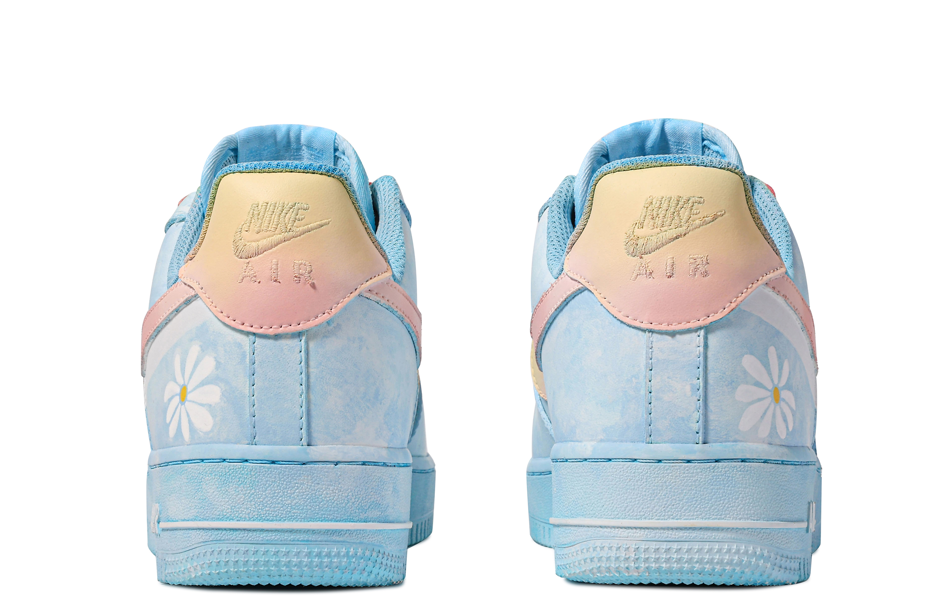 Shop 나이키 커스텀 AF1 '다빈치 NC 블루 딥다이' (Nike Custom AF1 'Da Vinci NC Blue Dip-Dye') DD8959-100(TeamM-北卡蓝-BOX)