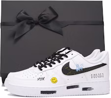 【訂製球鞋】 Nike Air Force 1 vibe風 塗鴉 百搭潮流 包覆性防滑 低筒 板鞋 GS 黑白 Buy 【訂製球鞋】 Nike Air Force 1 vibe風 塗鴉 百搭潮流 包覆性防滑 低筒 板鞋 GS 黑白