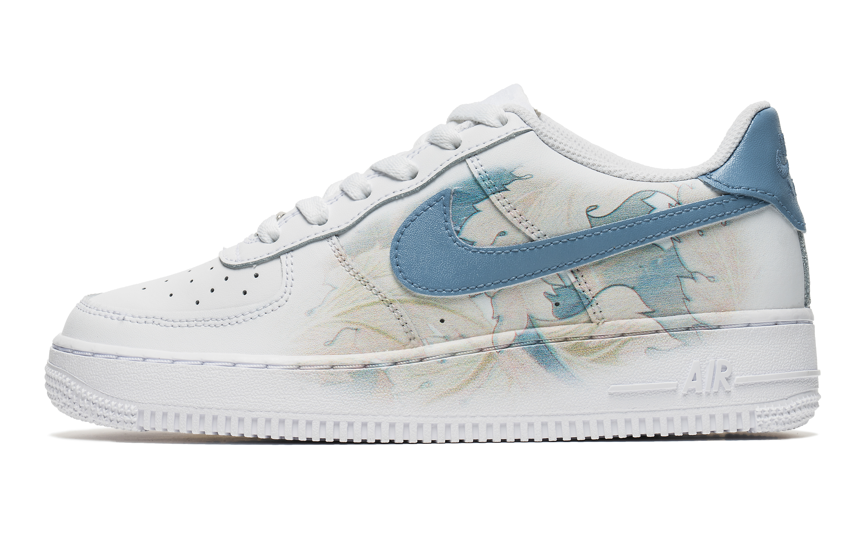 Buy 【訂製球鞋】Nike Air Force 1 空軍一號 野鶴製造 油畫風 雨後輕語 百合 清新 耐磨增高 低筒 板鞋 GS 白藍