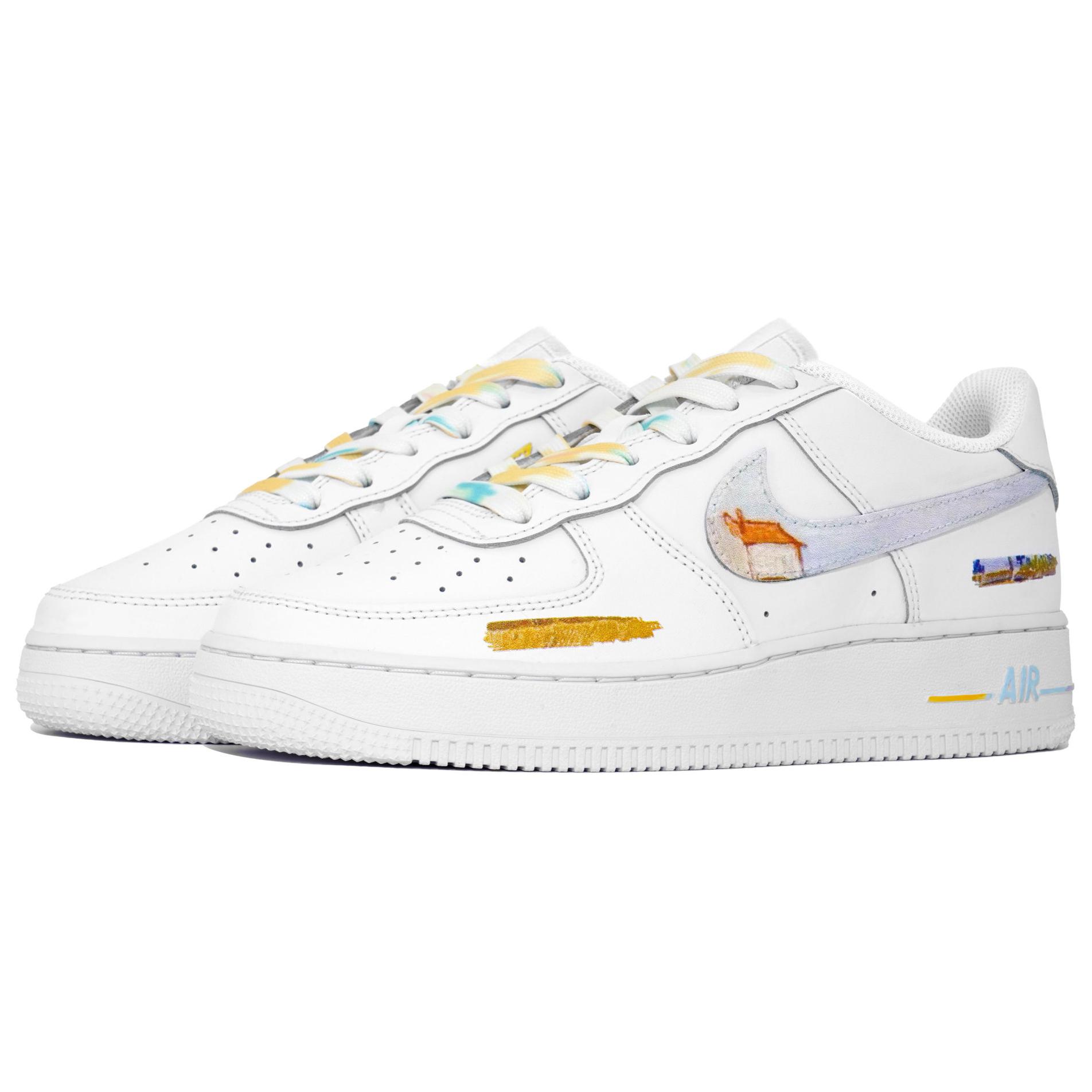 Shop [定制鞋款] 耐克空军1号 '梵高麦田' CW2288-111(Team113-麦田S-BOX)