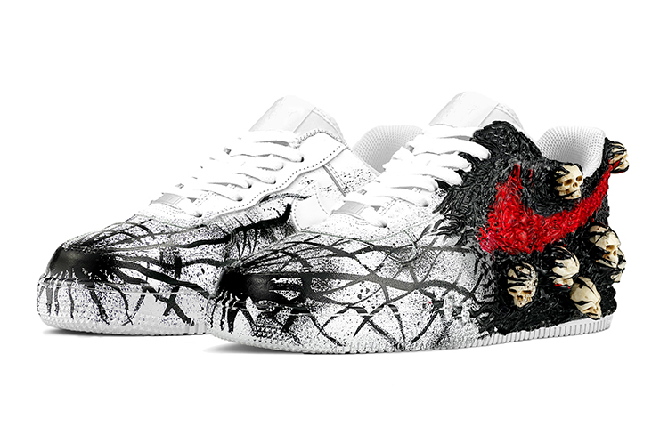 Lookbook [カスタムシューズ] ナイキ エアフォース 1 LE 'クトゥルフ ブラック レッド' DH2920-111(TeamY-女款克苏鲁地狱使者黑红)