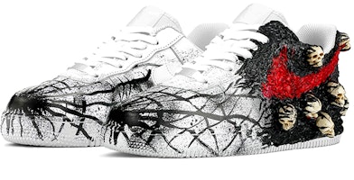 【定制球鞋】Nike Air Force 1 LE (GS) 空軍一號 低幫 克蘇魯 骷髏 舊日支配者 地獄使者 板鞋 黑紅 Lookbook 【定制球鞋】Nike Air Force 1 LE (GS) 空軍一號 低幫 克蘇魯 骷髏 舊日支配者 地獄使者 板鞋 黑紅