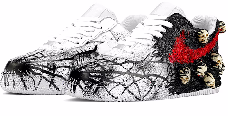 【定制球鞋】Nike Air Force 1 LE (GS) 空軍一號 低幫 克蘇魯 骷髏 舊日支配者 地獄使者 板鞋 黑紅 Lookbook 【定制球鞋】Nike Air Force 1 LE (GS) 空軍一號 低幫 克蘇魯 骷髏 舊日支配者 地獄使者 板鞋 黑紅