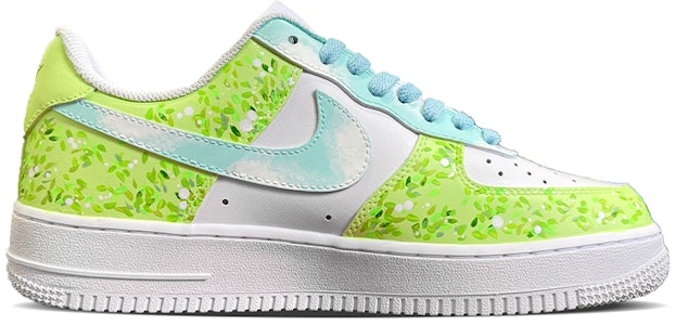 【定製球鞋】Nike Air Force 1 LE (GS) 空軍一號 幻想叢林 漸變 樹葉 手繪塗鴉 低幫 白綠 Order 【定製球鞋】Nike Air Force 1 LE (GS) 空軍一號 幻想叢林 漸變 樹葉 手繪塗鴉 低幫 白綠