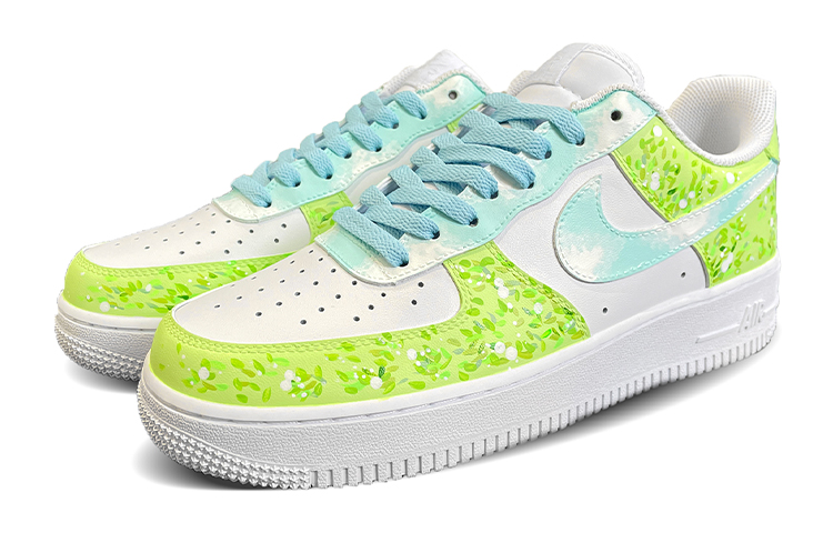 Lookbook 나이키 에어포스 1 LE '환상의 밀림' (커스텀) DH2920-111(TeamD-女款幻想丛林手绘涂鸦白绿