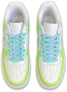 【定製球鞋】Nike Air Force 1 LE (GS) 空軍一號 幻想叢林 漸變 樹葉 手繪塗鴉 低幫 白綠 Shop 【定製球鞋】Nike Air Force 1 LE (GS) 空軍一號 幻想叢林 漸變 樹葉 手繪塗鴉 低幫 白綠