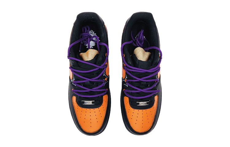 Shop [Kasut Custom] Nike Air Force 1 Low -Lantern 'Samurai Hitam - Halloween Labah-labah Jack-o' CW2288-001(Team-S鬼脸南瓜)