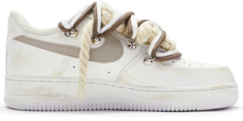 【定製球鞋】 Nike Air Force 1 Low 07 空軍一號 ''T10'' 特殊鞋盒 雙鞋帶 低幫 板鞋 男款 白卡其 Order 【定製球鞋】 Nike Air Force 1 Low 07 空軍一號 ''T10'' 特殊鞋盒 雙鞋帶 低幫 板鞋 男款 白卡其