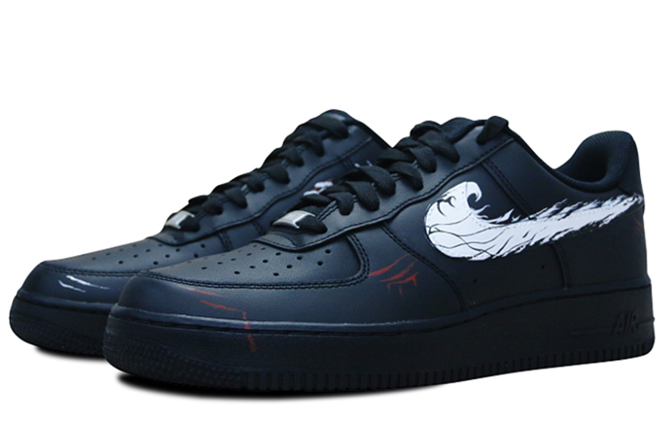 Lookbook Zapatillas Nike Air Force 1 Low '07 'Black Samurai Venom Scratch' CW2288-001(Team叁-男款喷绘手绘黑色毒液)