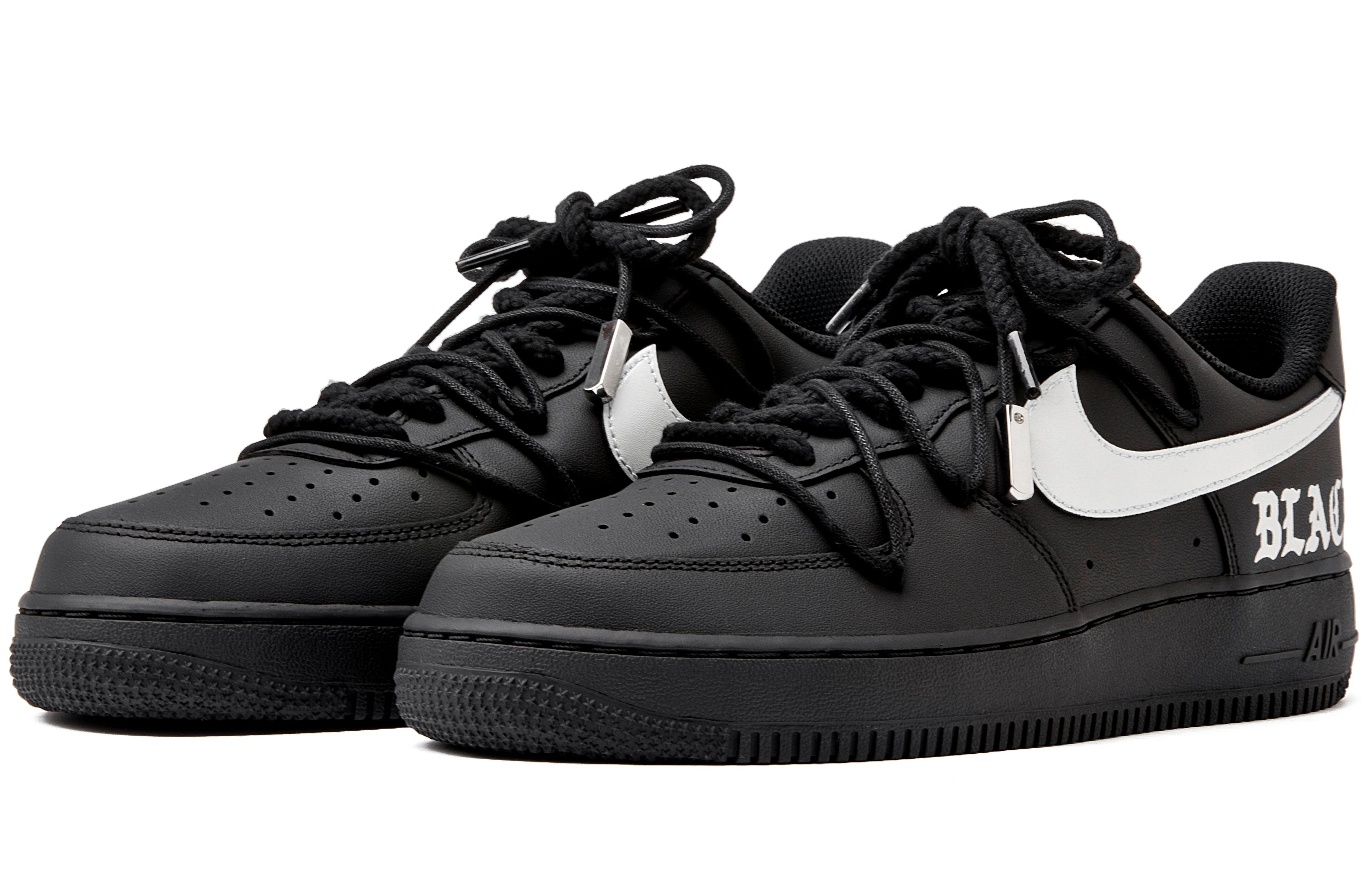 Lookbook [Kasut Custom] Nike Air Force 1 Low '07 'Samurai Hitam' CW2288-001(Team55-哑光黑银贰)