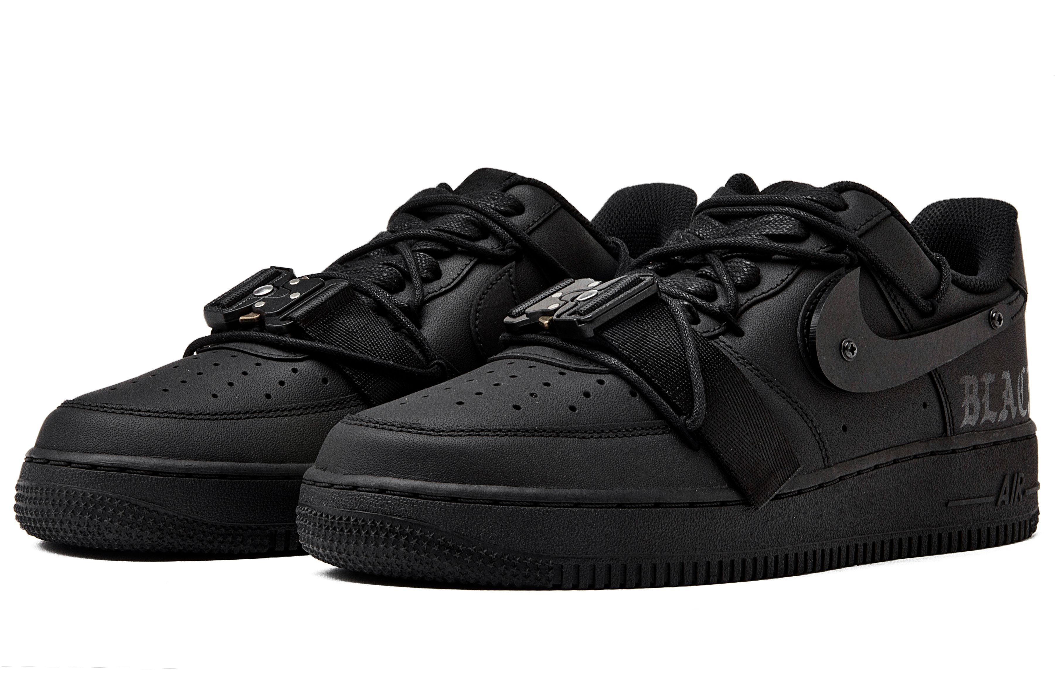 Lookbook 【定制球鞋】Nike Air Force 1 Low 07 空軍一號 黑武士 機能風 西裝暴徒 低幫 板鞋 男款 純黑