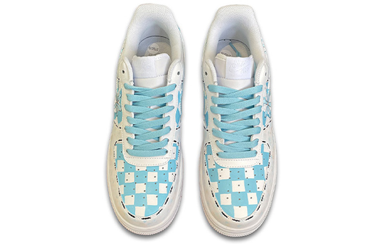 Shop 【カスタムシューズ】ナイキ エア フォース 1 ロー '07 'ブルーデイジーグラフィティ' 315122-111(TeamD-男款蓝色雏菊S-BOX)