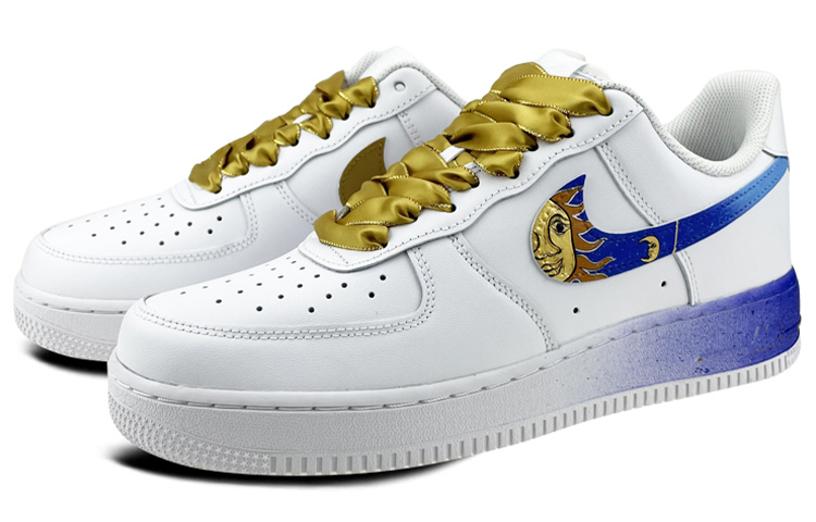 [Custom Shoes] Nike Air Force 1 Low '07 'Blue Gold Distressed Sun' 圖 3