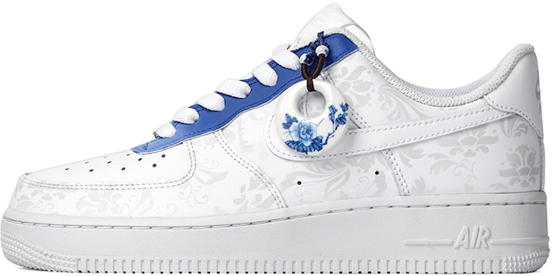【客製球鞋】Nike Air Force 1 Low '07 青花瓷 新中式 華麗 高筒 橱物 青年款 白藍 Buy 【客製球鞋】Nike Air Force 1 Low '07 青花瓷 新中式 華麗 高筒 橱物 青年款 白藍