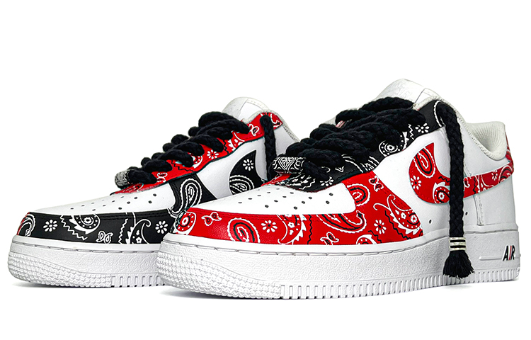 Lookbook [Sepatu Custom] Nike Air Force 1 Low '07 'Bunga Gajus Asimetrik' CW2288-111(Team肆-男款腰果花喷绘)