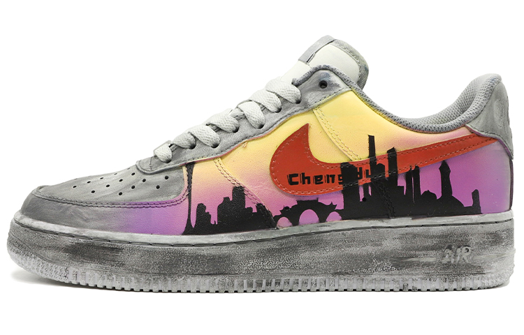 Buy [Kasut Kustom] Nike Air Force 1 Low '07 'Eksklusif Chengdu - Kelabu Ungu Kuning' CW2288-111(TeamM-男款成都城市限定灰紫黄)
