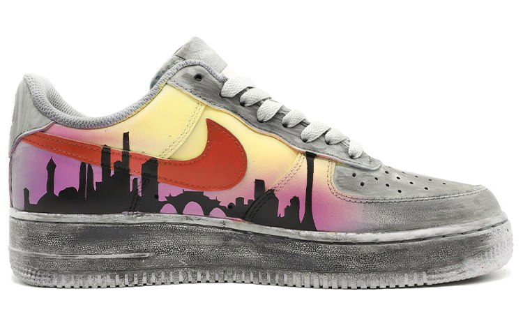 Order [Kasut Kustom] Nike Air Force 1 Low '07 'Eksklusif Chengdu - Kelabu Ungu Kuning' CW2288-111(TeamM-男款成都城市限定灰紫黄)