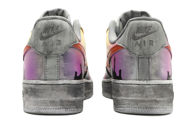 Shop [Kasut Kustom] Nike Air Force 1 Low '07 'Eksklusif Chengdu - Kelabu Ungu Kuning' CW2288-111(TeamM-男款成都城市限定灰紫黄)