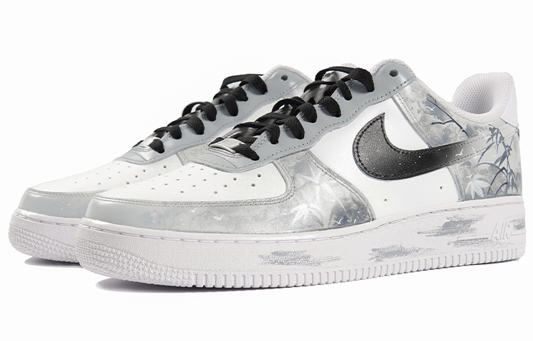 Lookbook [定制鞋款] 耐克空军1号低帮'07‘中国风景竹’ CW2288-111(TeamP-男款竹林山水画)