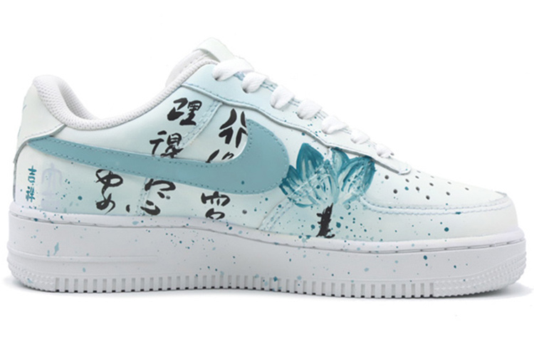 Order 定制鞋款 Nike Air Force 1 低帮 '07 经典书法 白绿配色 CW2288-111(TeamS-七夕男款书法S-BOX)
