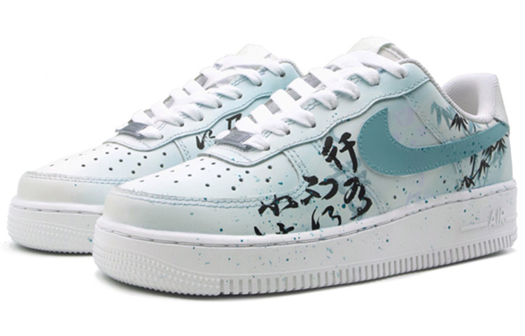 Lookbook 定制鞋款 Nike Air Force 1 低帮 '07 经典书法 白绿配色 CW2288-111(TeamS-七夕男款书法S-BOX)