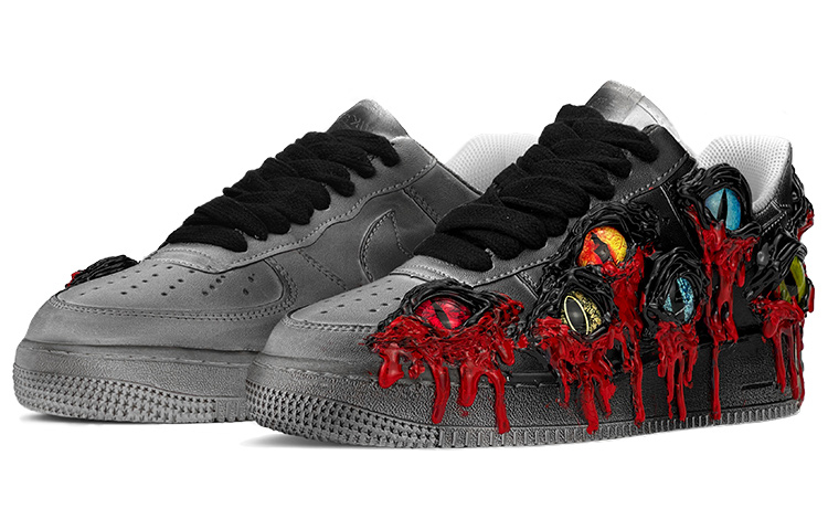 Lookbook [Sepatu Custom] Nike Air Force 1 Low '07 'Cthulhu Blood Tears vs Venom Dark Series' CW2288-111(TeamY-男款克苏鲁毒液黑红)
