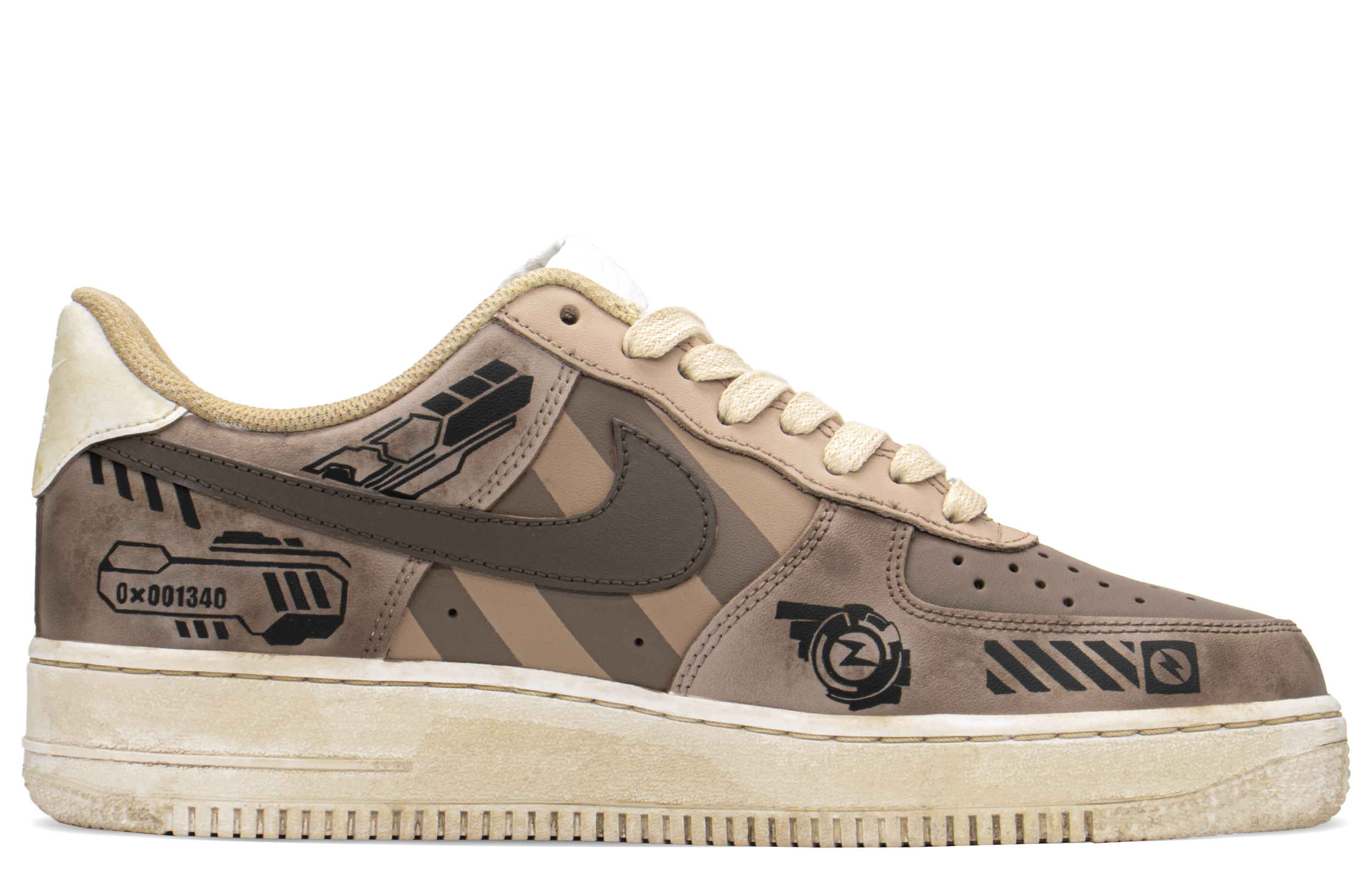 Order [カスタムシューズ] ナイキ エアフォース1 ロー '07 '手描きヴィンテージ機械' CW2288-111(TeamA-AF做旧机械S-BOX)