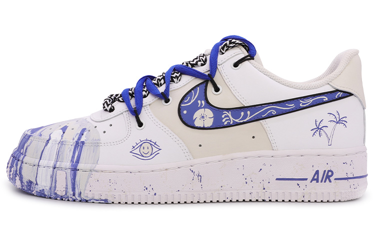 Buy [カスタムシューズ] ナイキエアフォース1 ロー '07 'ダヴィンチカリフォルニアフルイド' CW2288-111(TeamM-男款笑脸白蓝)