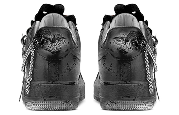 Shop [定制鞋] 耐克空军一号低帮 '07 '暗黑哥特' CW2288-111(TeamY-男款十字架黑灰)