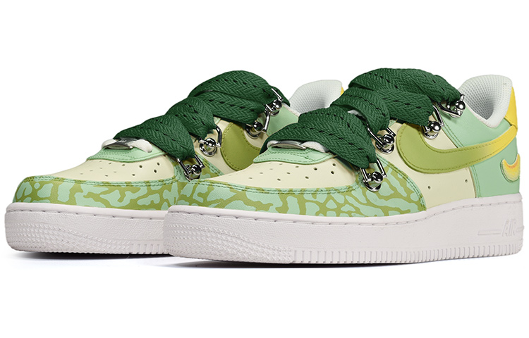 Lookbook [Sepatu Custom] Nike Air Force 1 Low '07 'Deconstructed Melon Burst' CW2288-111(TeamE-男款爆裂纹解构风黄绿)