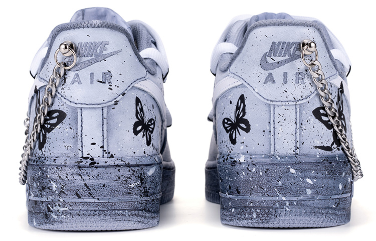 Shop カスタムAF1 '07 レトロ蝶々 グレー黒 CW2288-111(Team11-男款复古蝴蝶)