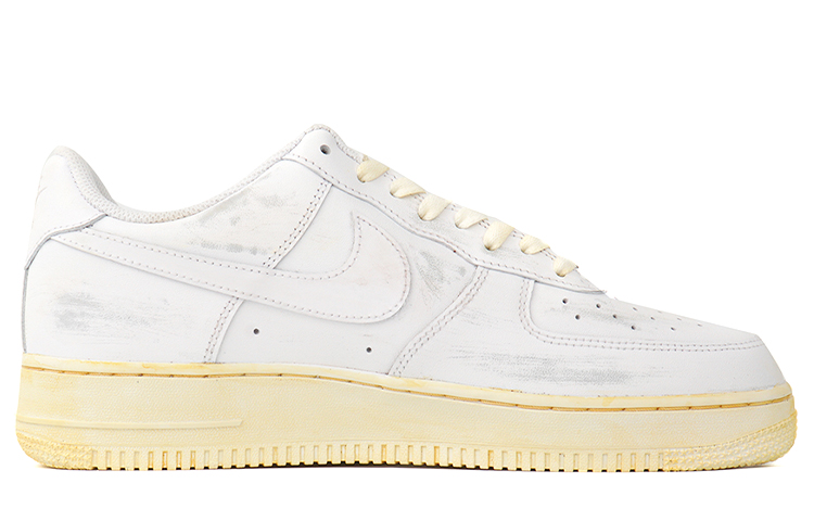 Order [Kasut Khusus] Nike Air Force 1 Low '07 'Kuning-Putih Terpakai' CW2288-111(Team拾柒-男款破坏做旧黄白)