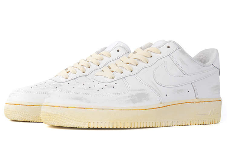 Lookbook [Kasut Khusus] Nike Air Force 1 Low '07 'Kuning-Putih Terpakai' CW2288-111(Team拾柒-男款破坏做旧黄白)