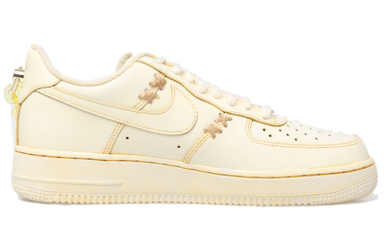 Order [Kasut Custom] Nike Air Force 1 Rendah '07 'Dyed Vibe Chain Hemp Anyaman Kuning' CW2288-111(Tean拾玖-男款浸染做旧链条黄)