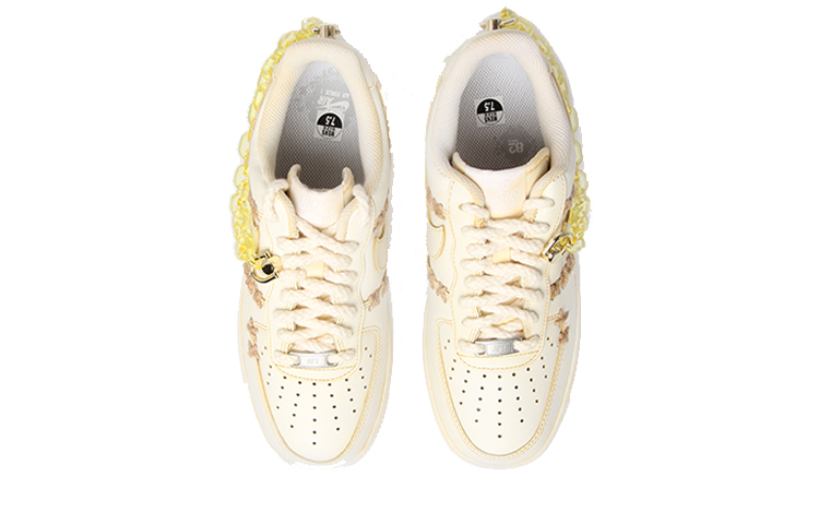 Purchase [Kasut Custom] Nike Air Force 1 Rendah '07 'Dyed Vibe Chain Hemp Anyaman Kuning' CW2288-111(Tean拾玖-男款浸染做旧链条黄)