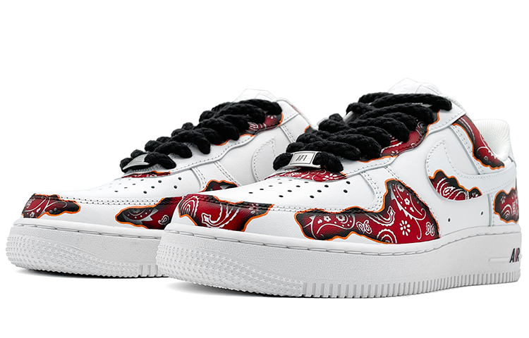 Lookbook [Zapatillas Personalizadas] Nike Air Force 1 Low '07 'Graffiti de Llamas' CW2288-111(Team肆-男款火烧腰果花)