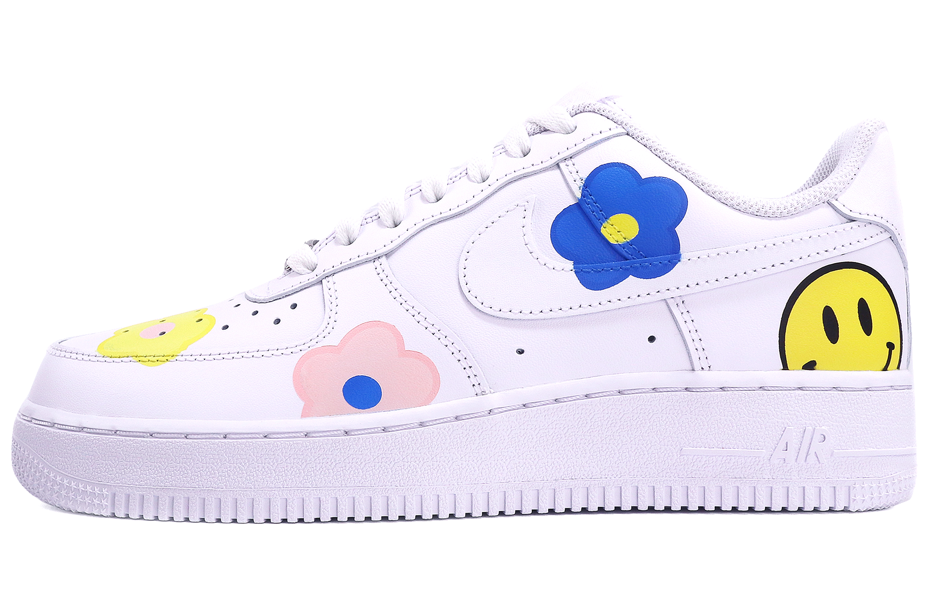 Order [定制鞋款] 耐克空军一号低帮'07 '花卉笑脸涂鸦' CW2288-111(TeamTen-男款七夕笑脸花朵)