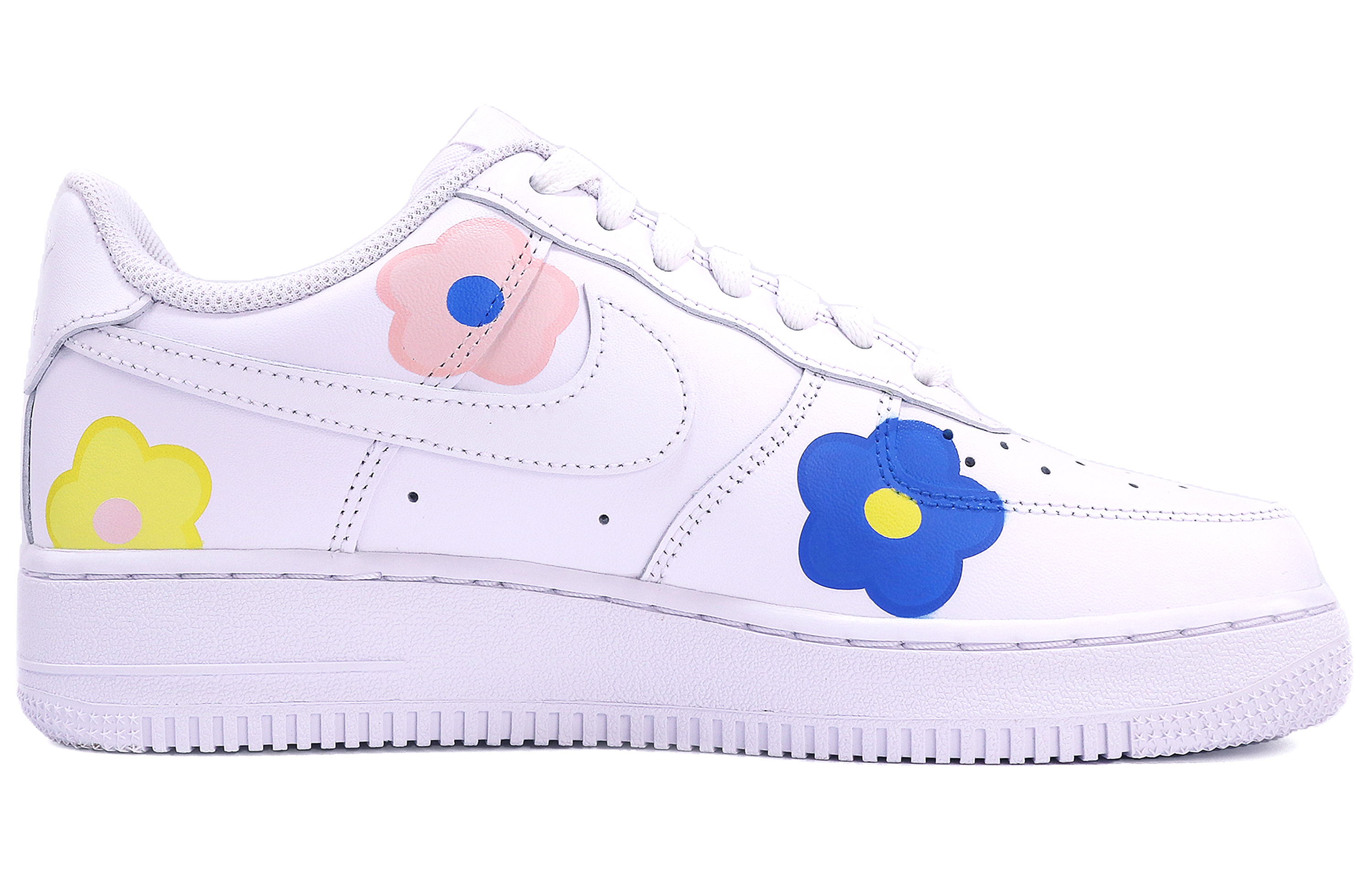 Lookbook [定制鞋款] 耐克空军一号低帮'07 '花卉笑脸涂鸦' CW2288-111(TeamTen-男款七夕笑脸花朵)