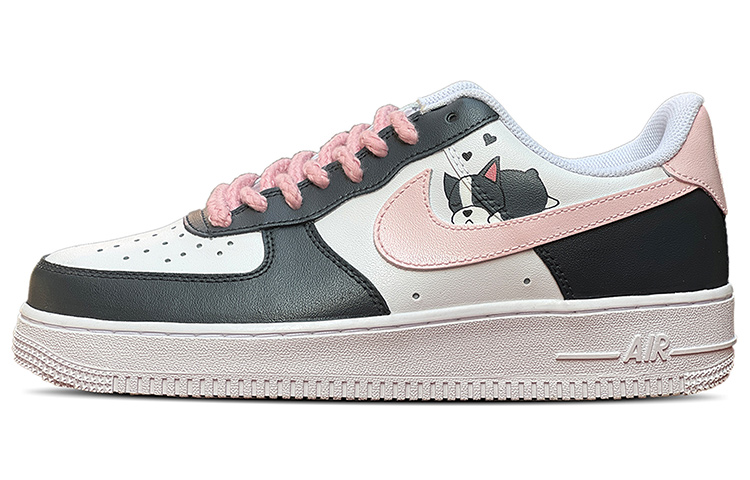 Buy [Sneakers Custom] Nike Air Force 1 Low '07 'Frenchie Hitam Merah Jambu' 315122-111(TeamD-男款法斗手绘彩绘黑白粉)