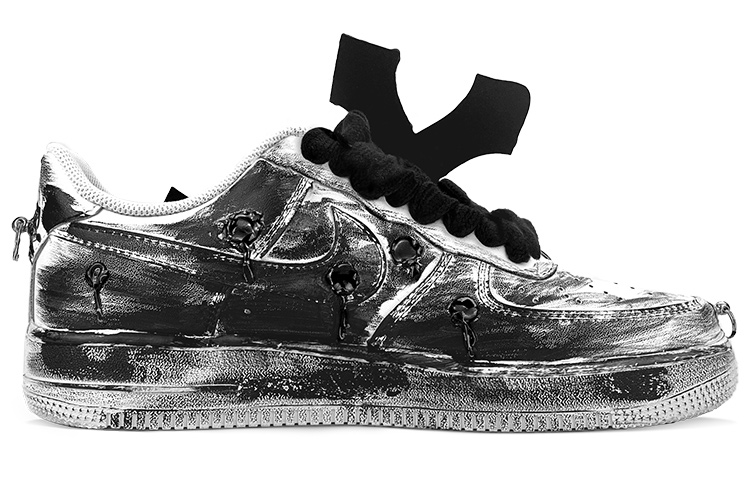 Order カスタムAF1 '07 ゴシックスカルクロス CW2288-111(TeamY-男款骷髅黑白)