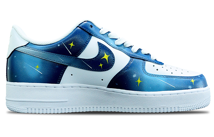 Order カスタムシューズ] ナイキ エア フォース 1 ロウ '07 'グラデーション ハッピープラネット' CW2288-111(TeamT-男款快乐星球蓝白)